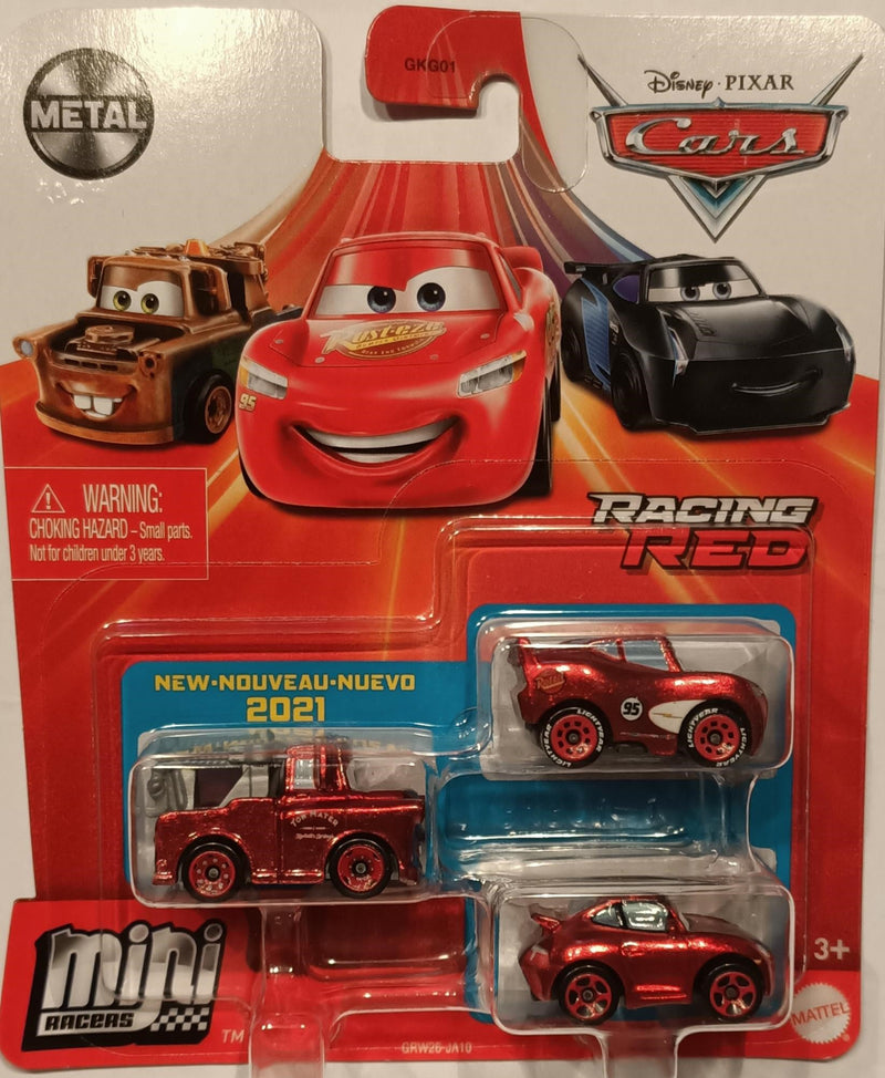 DISNEY PIXAR CARS METAL MINI RACERS RACING RED 3 PACK NEW RELEASE 2021