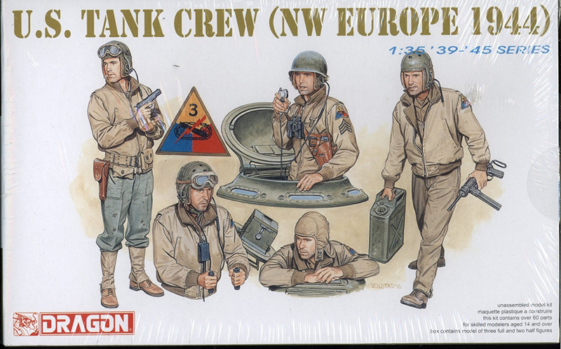 DRAGON 6054 1/35 U.S TANK CREW EUROPE 1944 PLASTIC MODEL KIT
