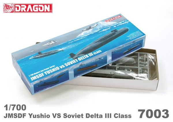 DRAGON 7003 JMSDF YUSHIO VS SOVIET DELTA III CLASS 1/700 SCALE PLASTIC MODEL KIT