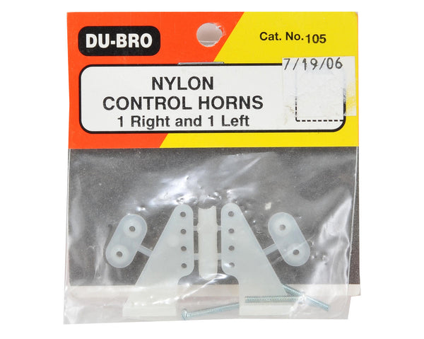 DU-BRO 105 NYLON CONTROL HORNS LEFT AND RIGHT SUITS 40 - 60 SIZE