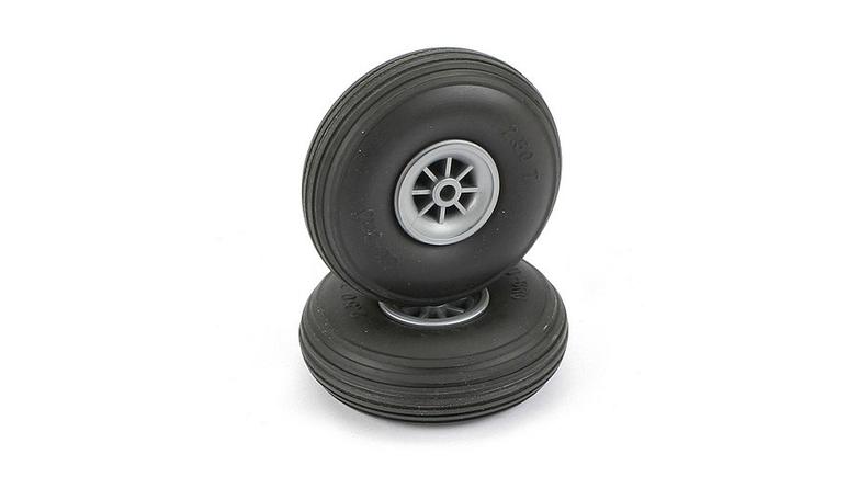 DU-BRO 250T - 2 & 1/2INCH (64MM) LOW BOUNCE TREADED WHEELS 2 PIECES