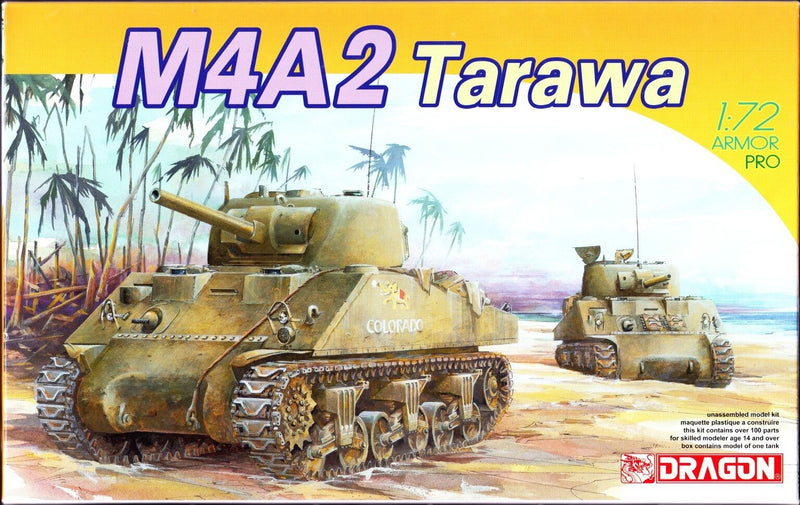 DRAGON 7305 M4A2 TARAWA TANK 1/72 SCALE PLASTIC MODEL KIT