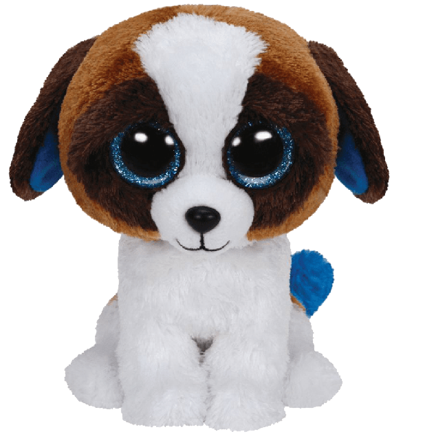 TY BEANIE BOOS DUKE BROWN AND WHITE DOG MEDIUM