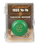 DUNCAN VINTAGE WOODEN CROSSED FLAGS TOURNAMENT 1955 YOYO GREEN