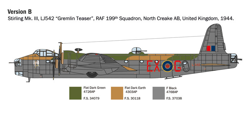 ITALERI 1462 STIRLING MK. III 1/72 SCALE PLASTIC MODEL KIT