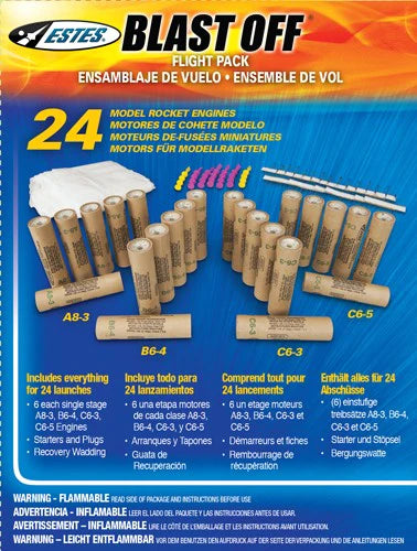 ESTES 1672 24 ENGINES BLAST OFF FLIGHT PACK 24 PK _ STORE PICKUP ONLY