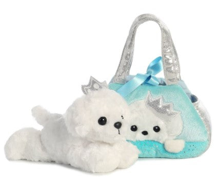 FANCY PALS POODLE IN A BLUE POODLE PRINCESS BAG