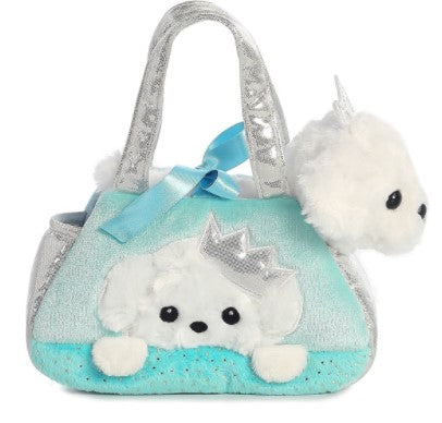 FANCY PALS POODLE IN A BLUE POODLE PRINCESS BAG