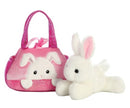 FANCY PALS WHITE BUNNY IN A PINK BUNNY BAG