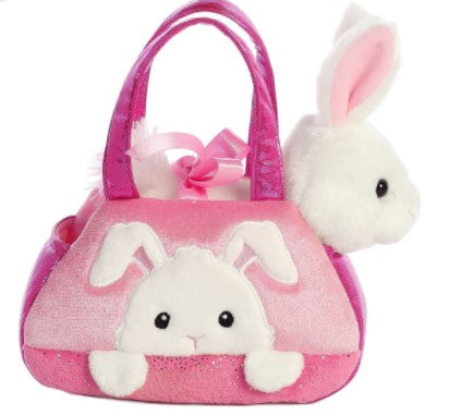 FANCY PALS WHITE BUNNY IN A PINK BUNNY BAG