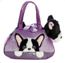 FANCY PALS FRENCH BULLDOG IN PEEKABOO BULLDOG PURPLE BAG