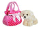 FANCY PALS GOLDEN LABRADOR IN PINK POLKA DOT BAG