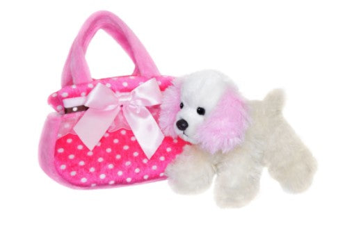 FANCY PALS COCKER SPANIEL IN PINK POLKA DOT BAG