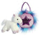 FANCY PALS WHITE UNICORN IN A PURPLE FLUFFY HEART BAG