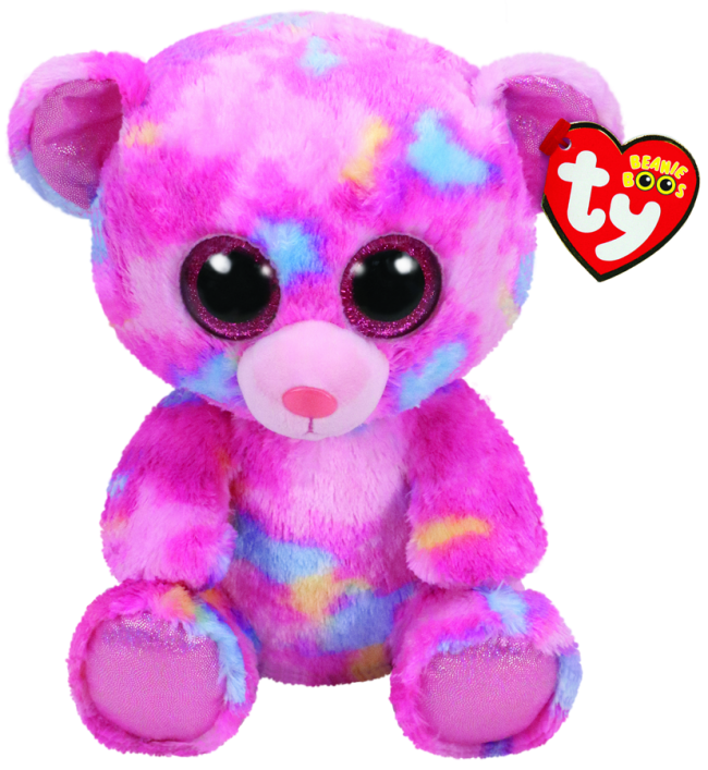 TY BEANIE BOOS FRANKY MULTICOLOUR BEAR REGULAR