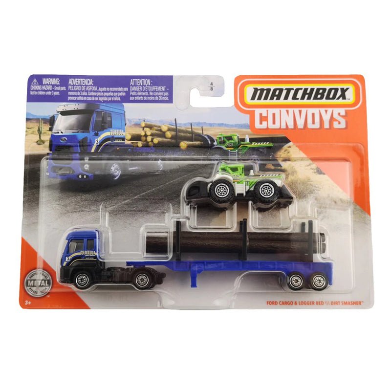 MATCHBOX CONVOYS GMD04 FORD CARGO AND LOGGER BED WITH DIRT SMASHER 4 OF 8