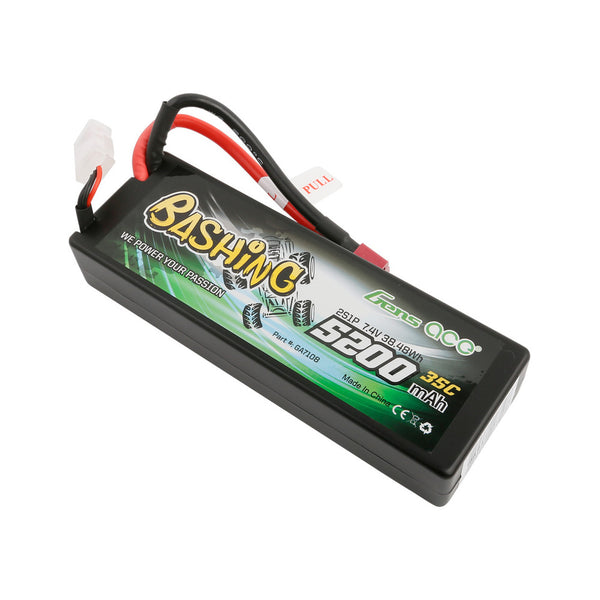 GENS ACE 52002S35D 2S BASHING 5200MAH 7.4V 35C HARDCASE/HARDWIRED LIPO BATTERY WITH DEANS