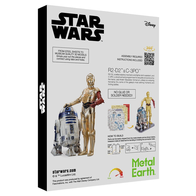 METAL EARTH MMG276 GIFT BOX SET STAR WARS R2-D2 AND C-3PO 3D METAL MODEL KIT