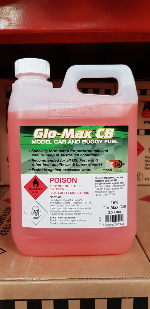 GLO-MAX 20% NITRO FUEL 2.5 LITRE CAR AND BUGGY - STORE PICKUP ONLY