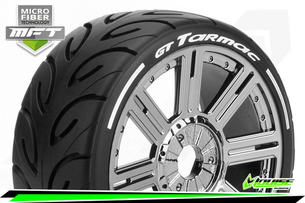 LOUISE LT3285SBC GT-TARMAC 1/8 WHEEL & TYRE SOFT 17MM HEX SET OF 2