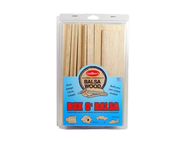 GUILLOWS BOX O BALSA WOOD CONTAINS APPROX 400 CUBIC INCHES