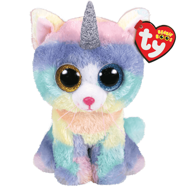 TY BEANIE BOOS HEATHER CAT WITH HORN REGULAR