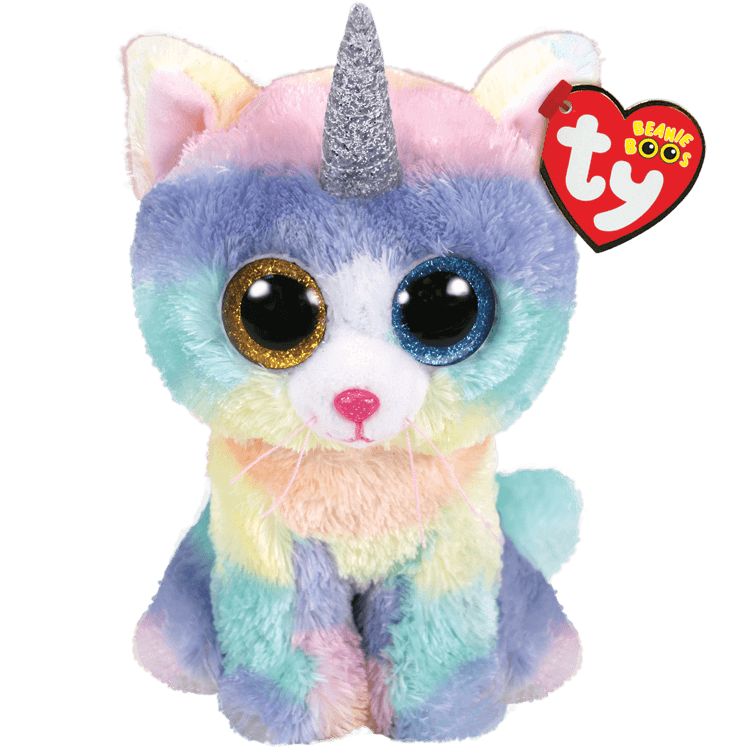 TY BEANIE BOOS HEATHER CAT WITH HORN REGULAR