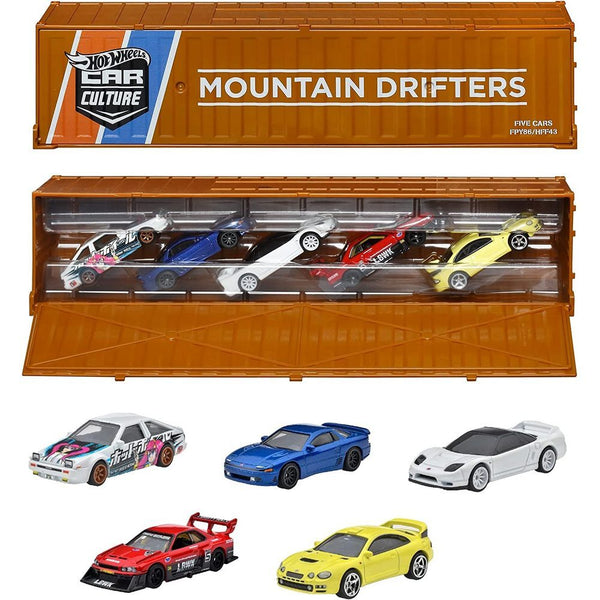 HOT WHEELS PREMIUM COLLECTOR SET - CAR CULTURE MOUNTAIN DRIFTERS -TOYOTA AE86 - MITSUBISHI 3000GT VR4 - 03 HONDA NSX TYPE R - LB ER34 SUPER SILHOUETTE NISSAN SKYLINE - 95 TOYOTA CELICA GT FOUR - 5 PK