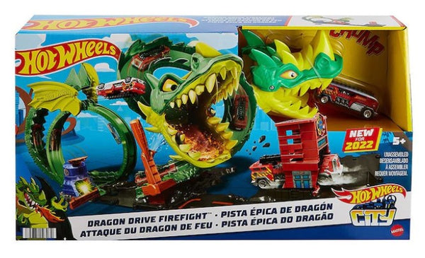 HOT WHEELS CITY DRAGON DRIVE FIREFIGHT PLAYSET