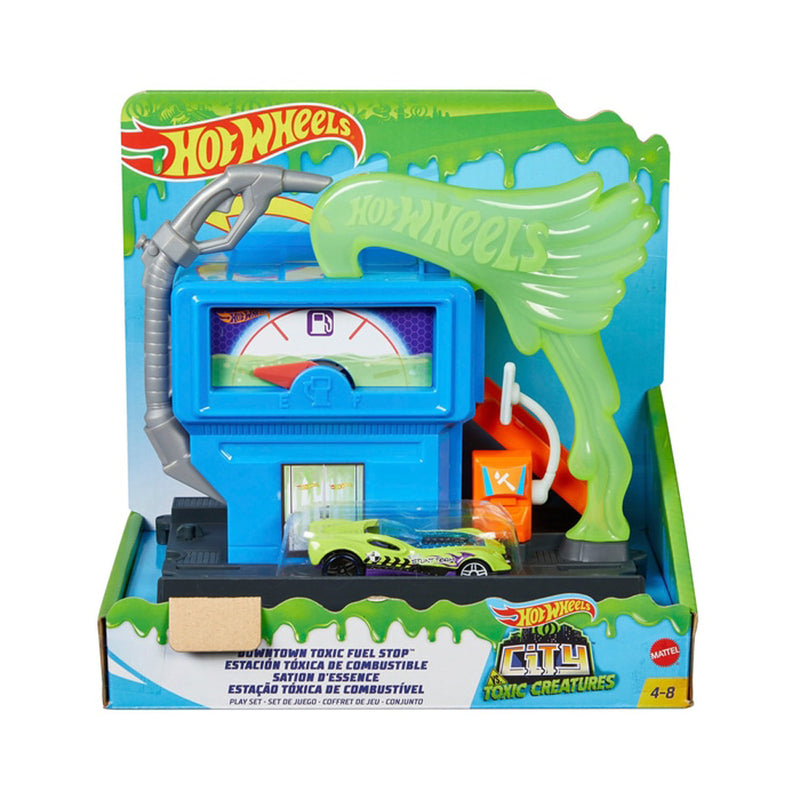 HOT WHEELS CITY VS TOXIC CREATURES - DOWNTOWN TOXIC FUEL STOP PLAYSET