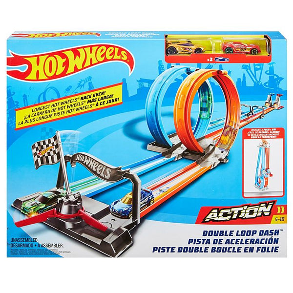 HOT WHEELS DOUBLE LOOP DASH TRACK SET