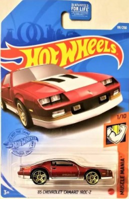 HOT WHEELS BASIC 191/250 - MUSCLE MANIA SERIES - 85 CHEVROLET CAMARO IROC-Z #1 OF 10