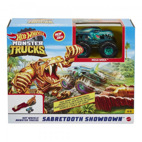 HOT WHEELS MONSTER TRUCKS SABRETOOTH SHOWDOWN PLAY SET