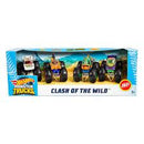 HOT WHEELS MONSTER TRUCKS  CLASH OF THE WILD 4 VEHICLE SET