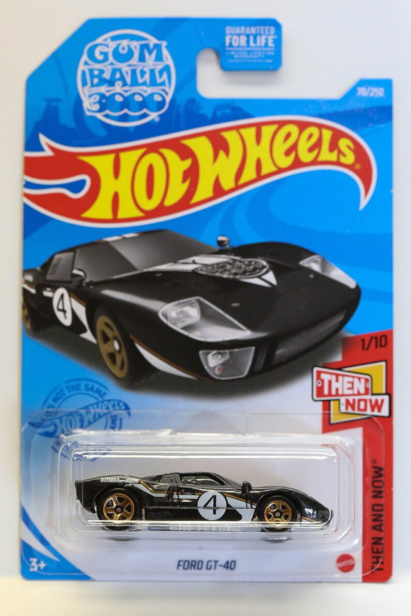 HOT WHEELS BASIC 78/250 - THEN AND NOW SERIES - GUMBALL 3000  FORD GT40 #1 OF 10