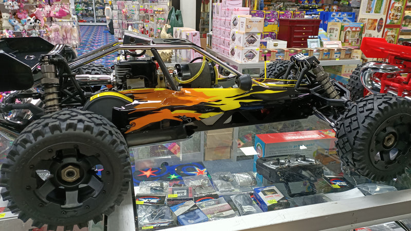 ROVAN 320 04 YELLOW/BLACK AND BROWN BAJA 5B BUGGY 32CC DOMINATOR PIPE WITH GT3B 2.4GHZ CONTROLLER - BODY 04 READY TO RUN GAS POWERED RC CAR
