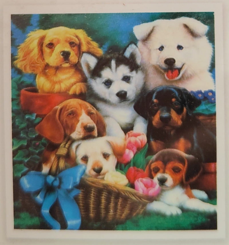 DIAMOND PICTURE KIT WITH 5D CRYSTAL BEADS - PUPPYS GALORE 30X40CM