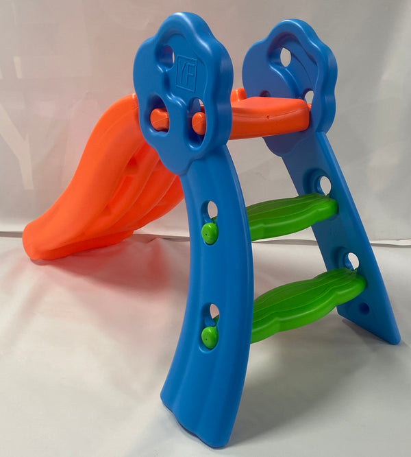 KIDS SLIDE PLASTIC BLUE WITH ORANGE SLIDE