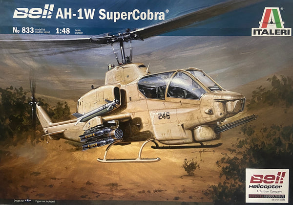 ITALERI 833 BELL AH-1W SUPERCOBRA 1:48 PLASTIC MODEL HELICOPTER KIT