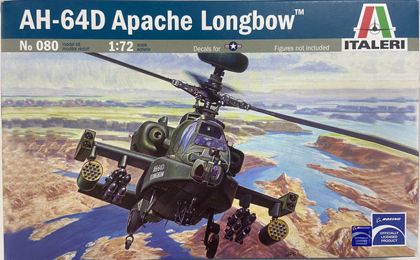 ITALERI 080 AH-64D APACHE LONG BOW MODEL HELICOPTER 1/72