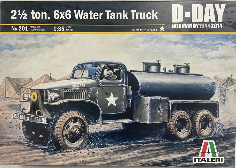 ITALERI 201 21/2 TON 6X6 WATER TANK TRUCK D/DAY NORMANDY MODEL KIT 1/35