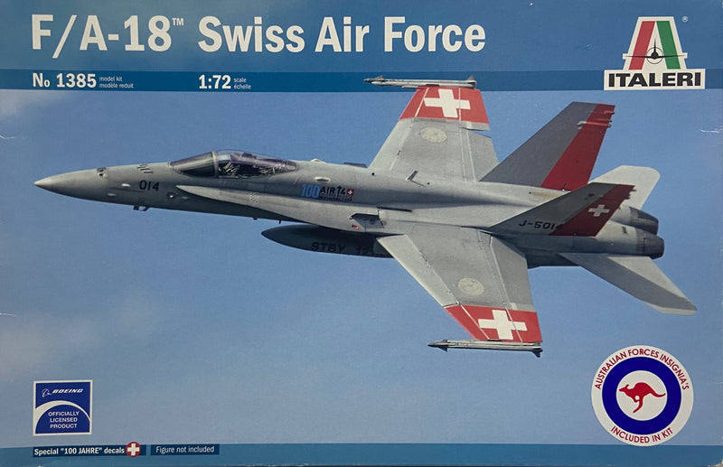 ITALERI 1385 F/A 18 SWISS AIR FORCE MODEL PLANE JET 1/72