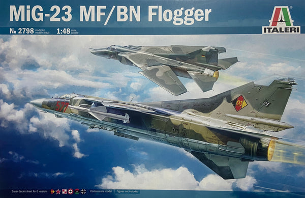 ITALERI 2798 MIG 23 MF/BN FLOGGER MODEL PLANE JET 1/48 PLASTIC MODEL KIT