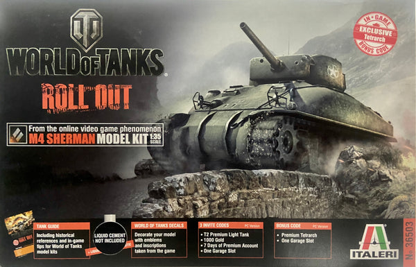 ITALERI 36503 WORLD OF TANKS ROLL OUT M4 SHERMAN MODEL TANK 1/35