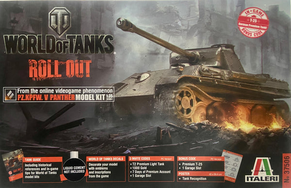 ITALERI 37506 WORLD OF TANKS ROLL OUT PZ.KPFW.V PANTHER MODEL TANK 1/35