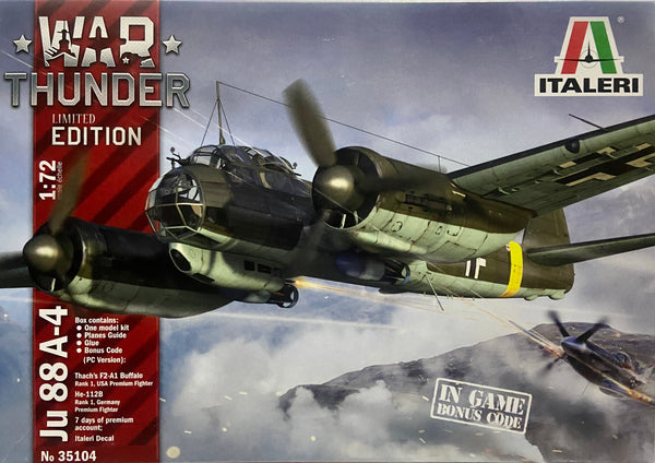 ITALERI 35104 WAR THUNDER LIMITED EDITION  JU88A-4 MODEL AIRPLANE 1/72