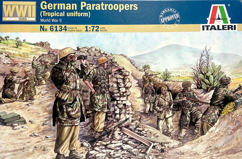 ITALERI 6134 WWII GERMAN PARATROOPERS TROPICAL UNIFORM MODEL FIGURES 1/72