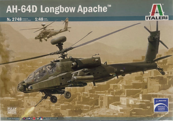 ITALERI 2748 AH-64D LONGBOW APACHE MODEL HELICOPTER 1/48 PLASTIC MODEL KIT