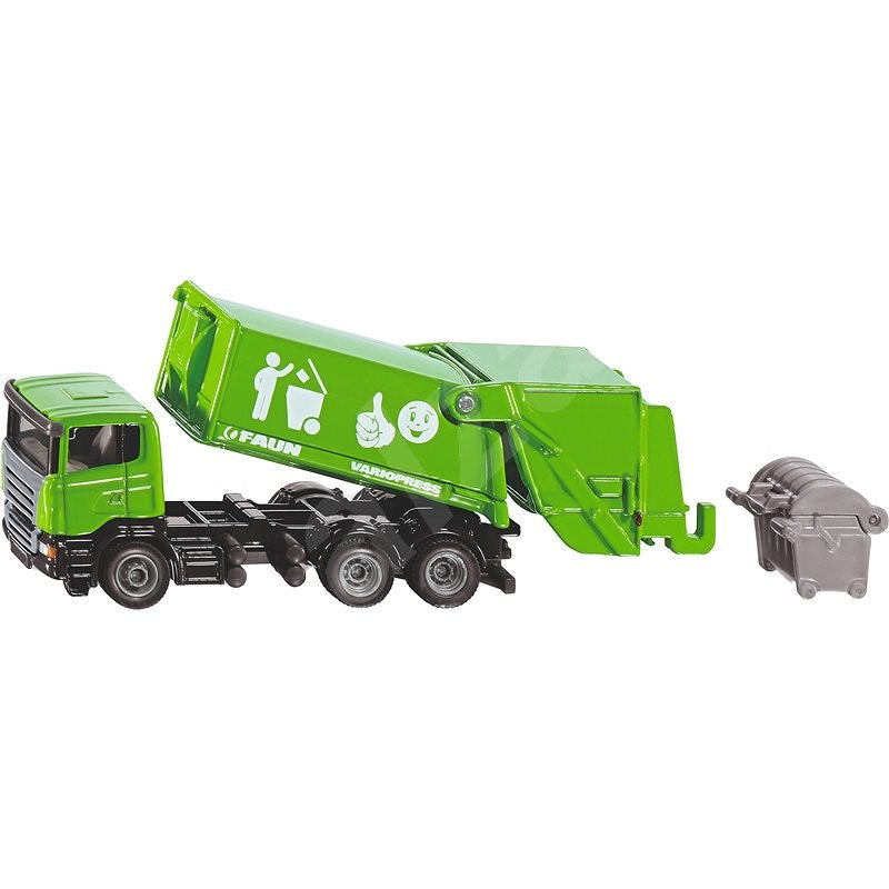 SIKU 1890 SCANIA REFUSE GARBAGE TRUCK WITH MOVING PARTS AND BIN 1/87 SCALE