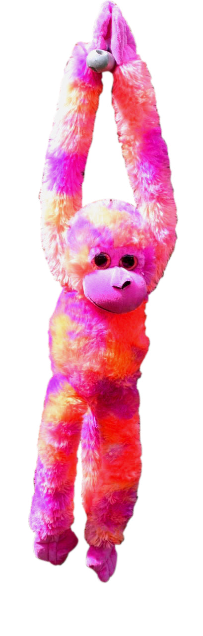 COTTON CANDY JG268 HANGING MONKEY HANNA ORANGE PINK PLUSH